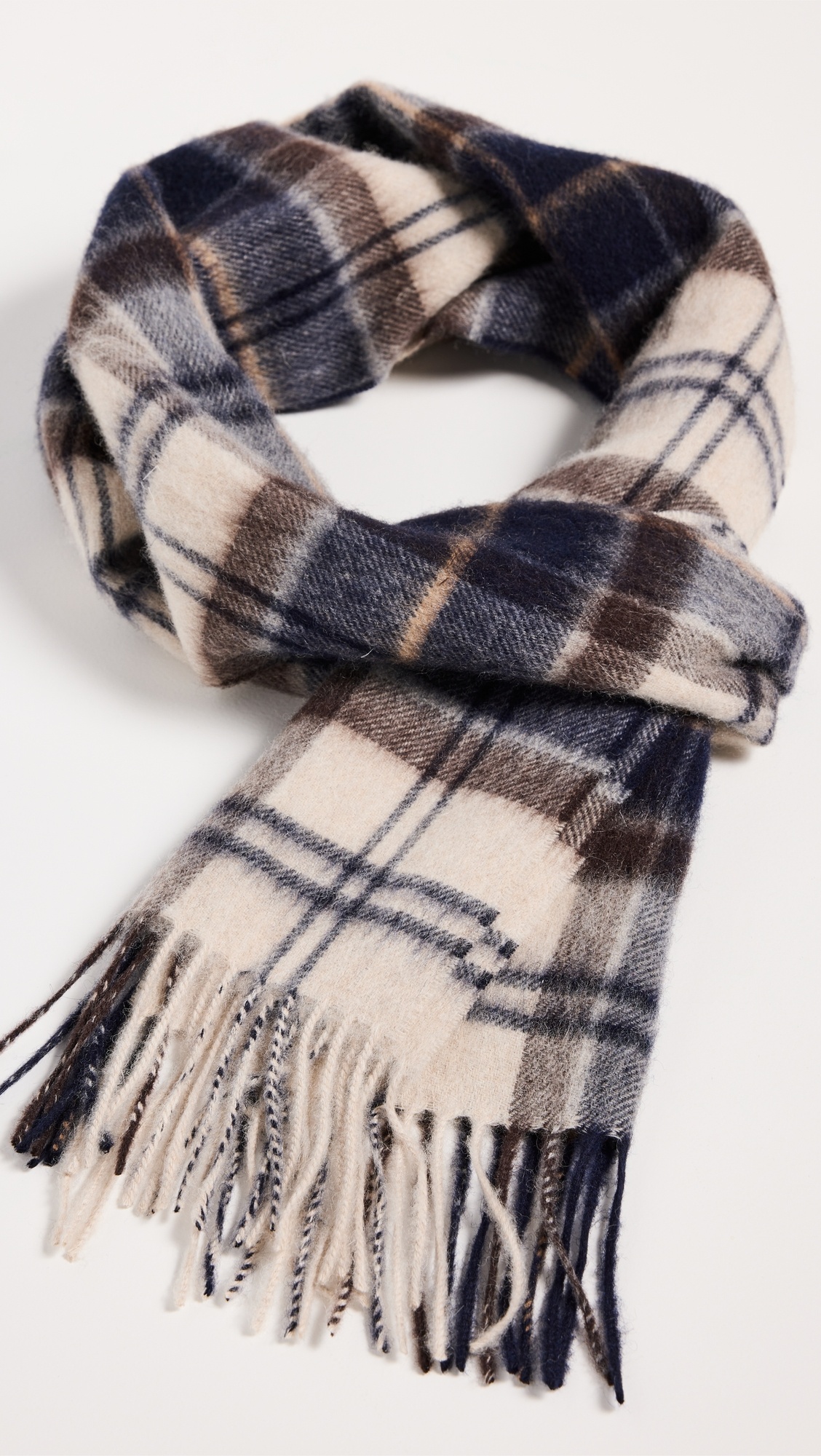 Barbour Wool Cashmere Tartan Scarf - 1