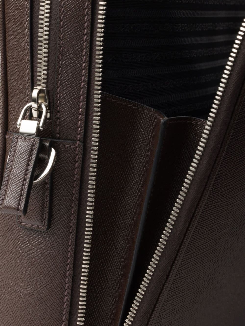Saffiano leather zip briefcase - 6