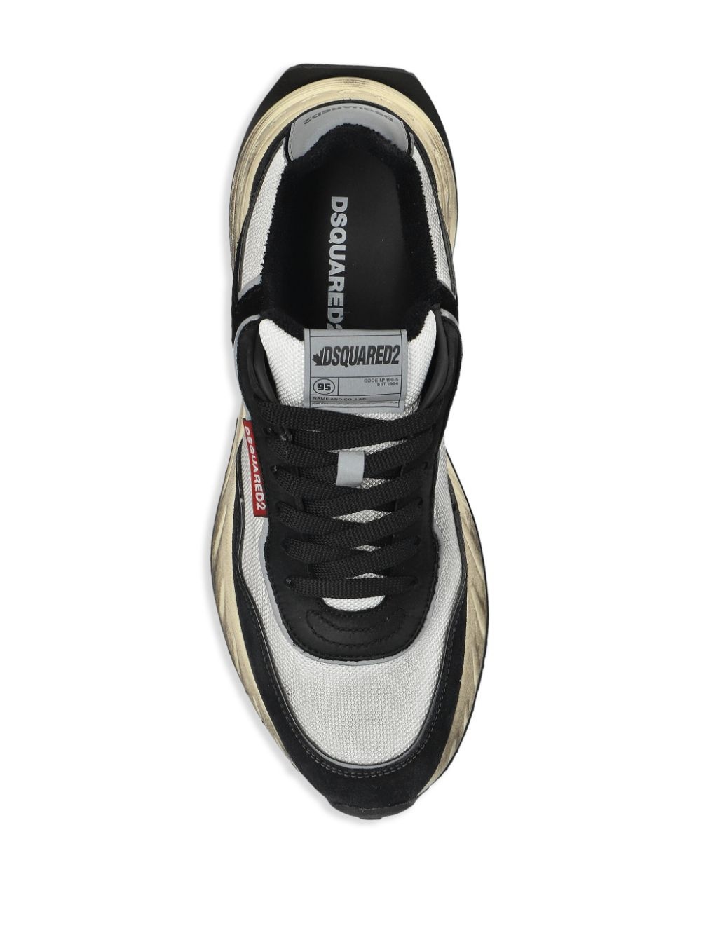 panelled low-top sneakers - 4