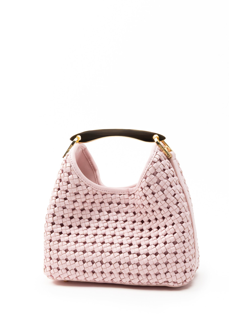 Elleme Small Boomerang Woven Leather Pink outlook