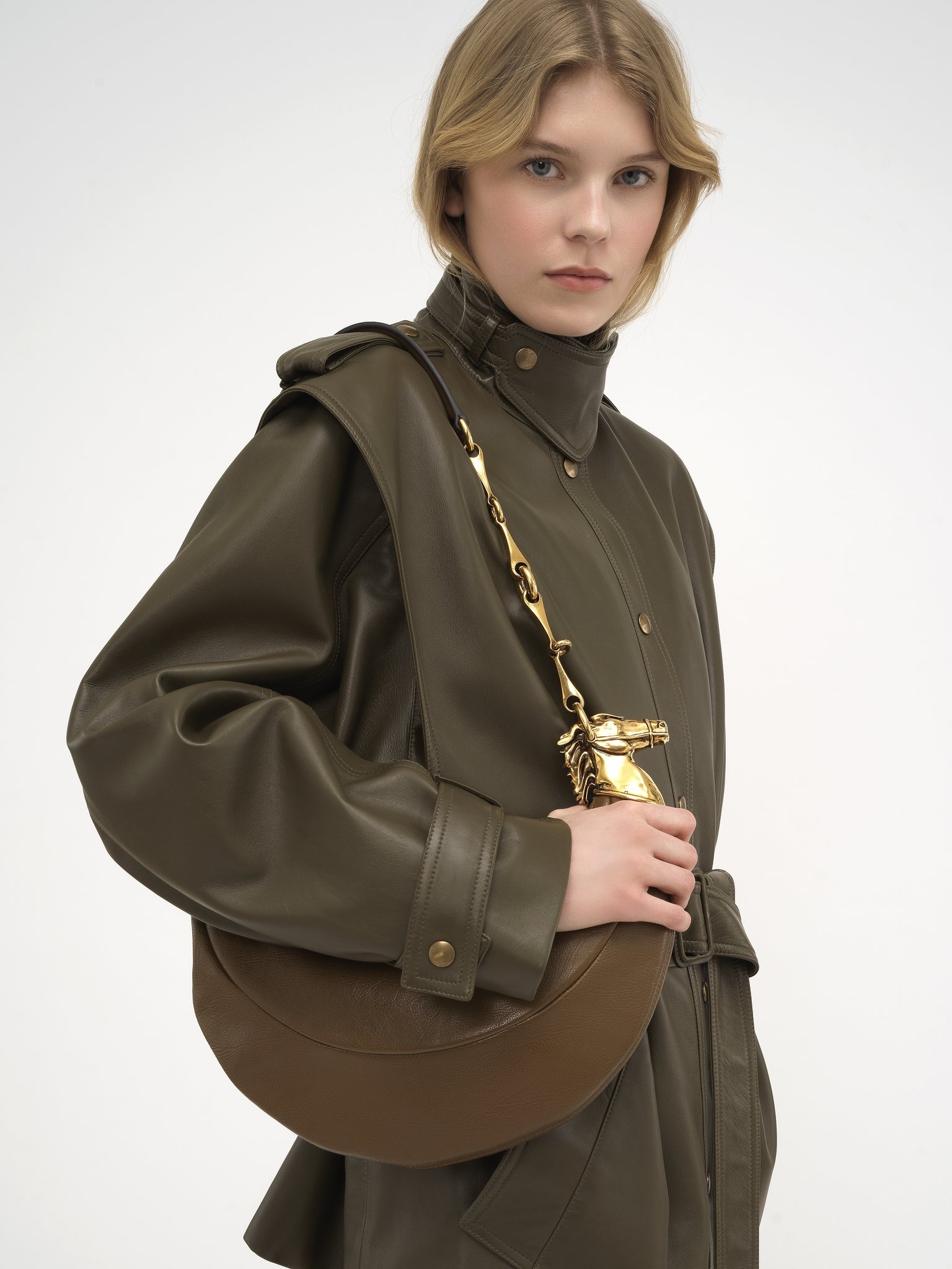 CHAIN HORSE SHOULDER BAG IN SOFT LEATHER - 2