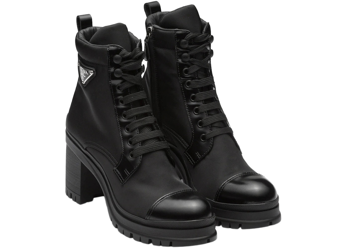 Prada 55mm Laced Booties Black Nylon - 2