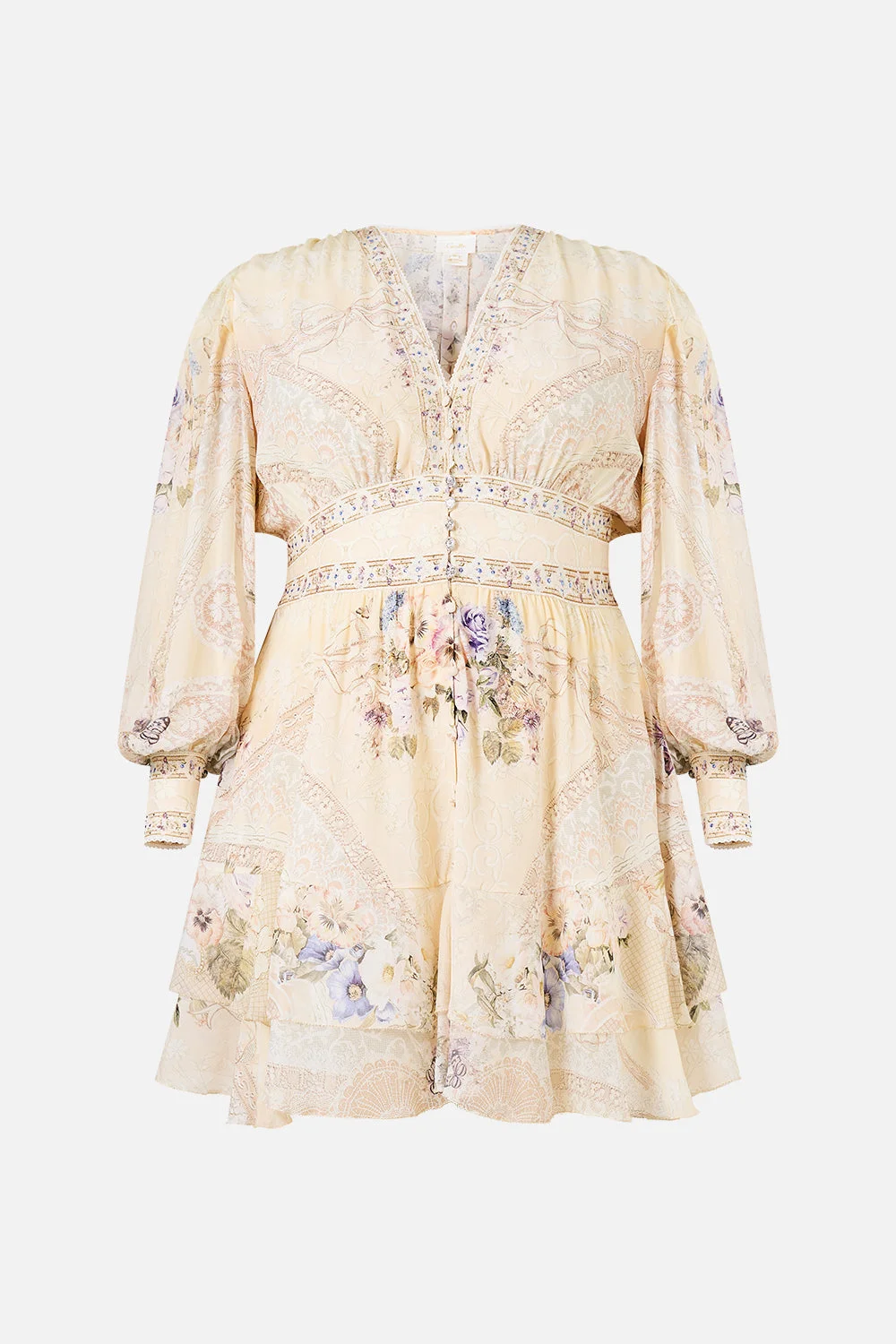 BUTTON FRONT FRILL DRESS - 1