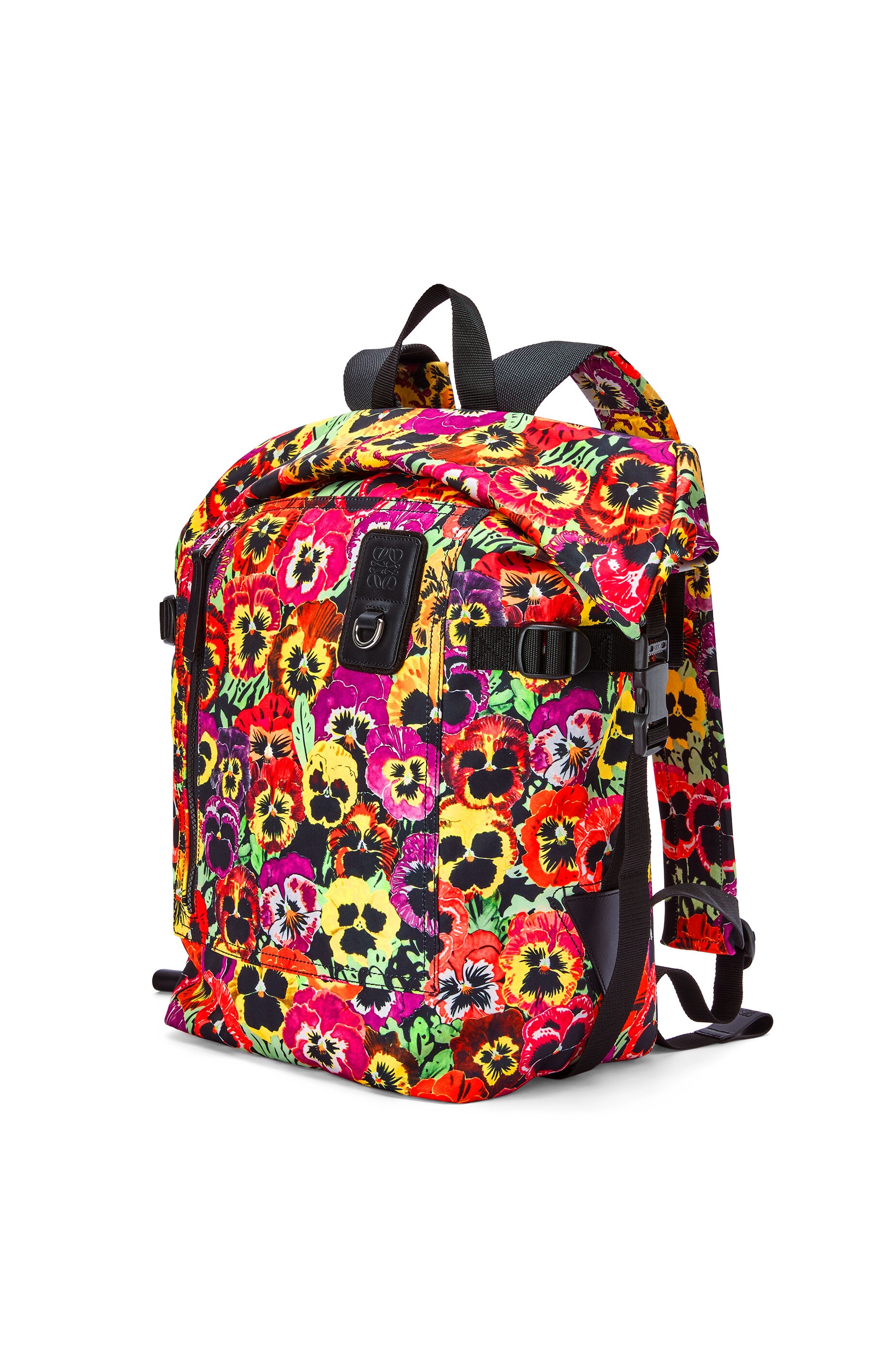 Pansies Roll Top backpack in nylon - 3
