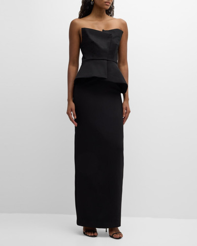 ROLAND MOURET Strapless Crepe Gown with Gathered Bodice outlook