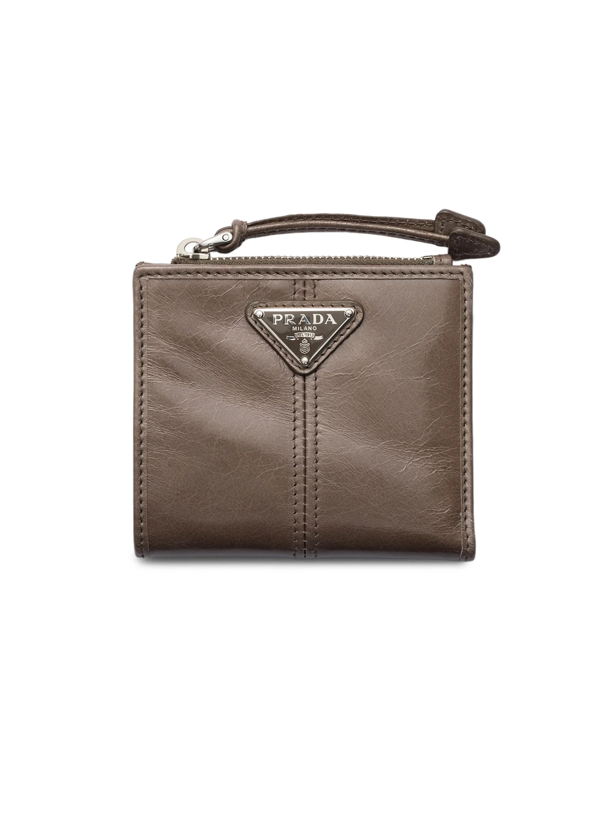Men's Small Leather Wallet - Grey - 1