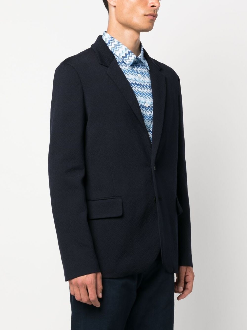 notched-lapel single-breasted blazer - 3