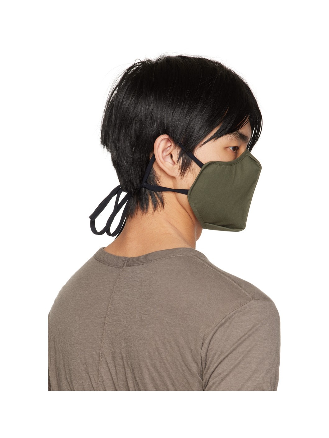 Green Poplin Face Mask - 3