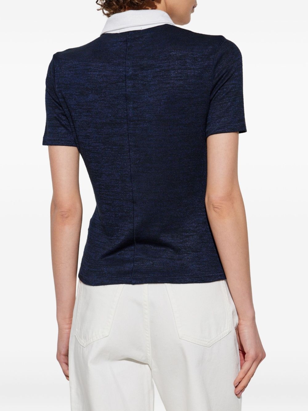 two-tone polo top - 4