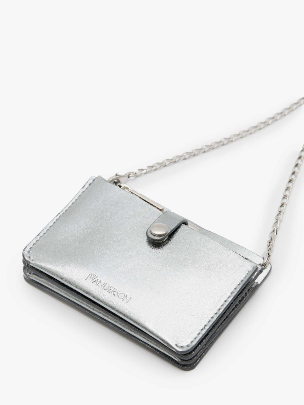 ACCORDION LEATHER CARD CASE WITH CHAIN STRAP - 4