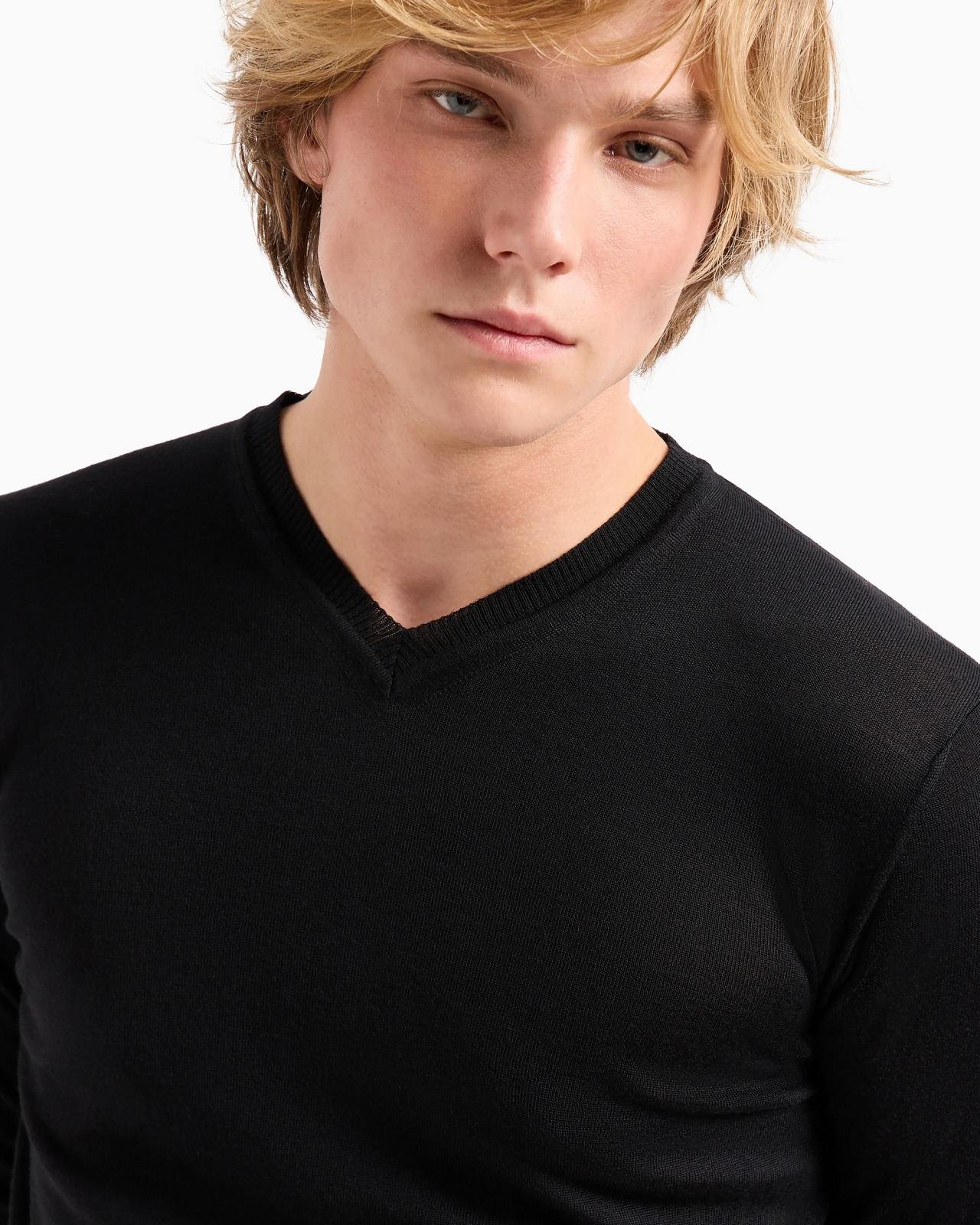 Pure virgin wool V-neck jumper - 5