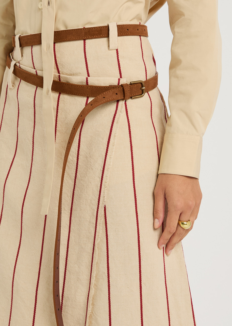 Bettter Pareo Striped Linen Midi Wrap Skirt - 5