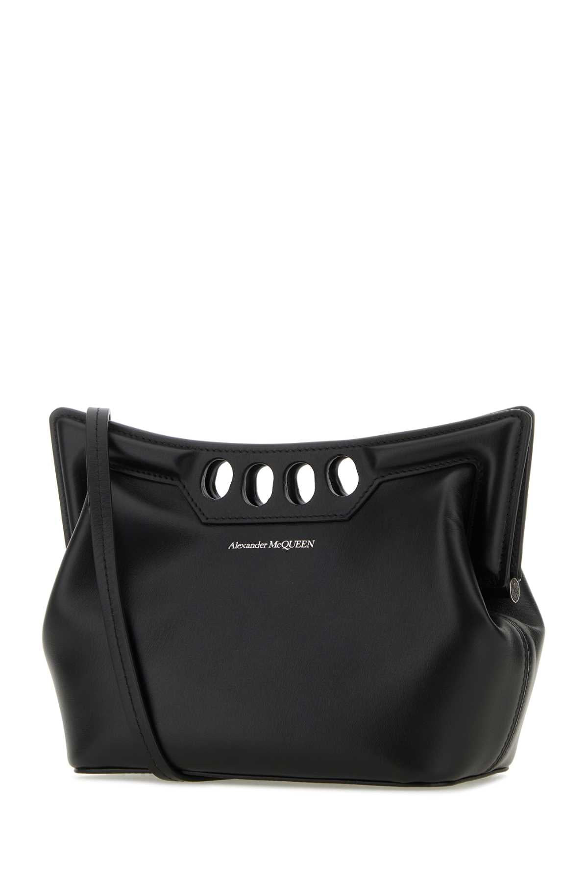 Alexander Mcqueen Women Black Leather Mini Peak Crossbody Bag - 2