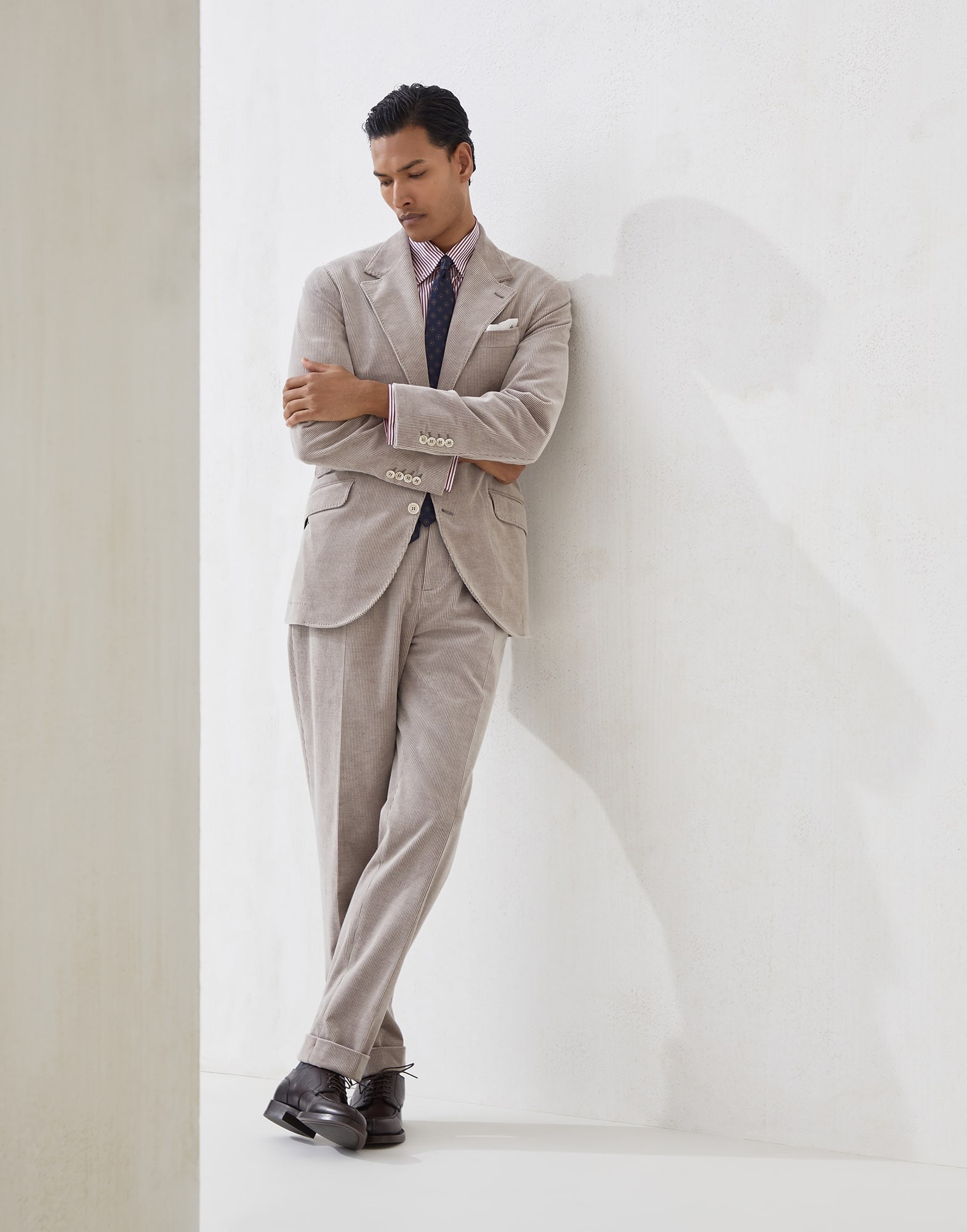 Comfort cotton and cashmere corduroy deconstructed Cavallo blazer - 5
