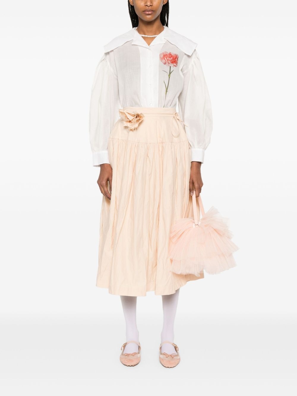 carnation-print sailor-collar shirt - 2