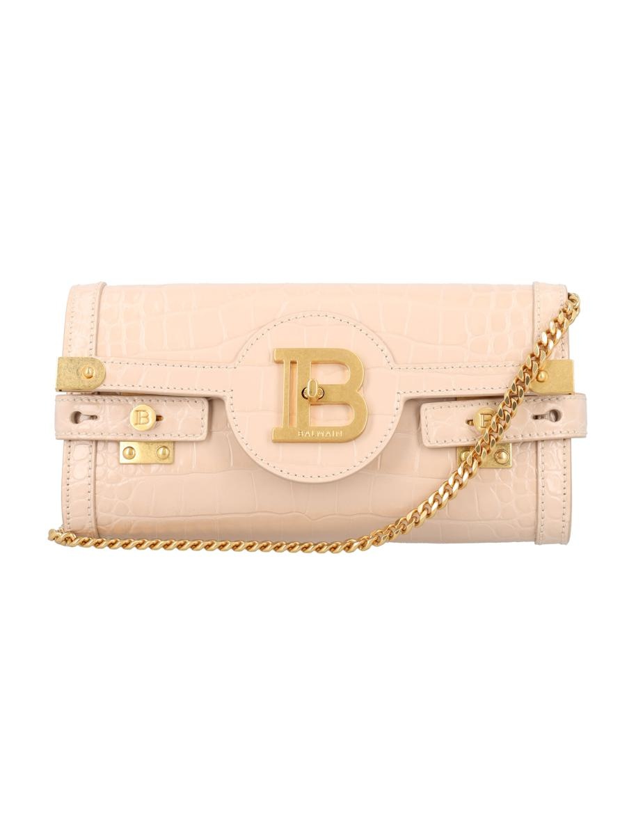 Balmain B-Buzz 23 Croc-Embossed Leather Clutch - 1