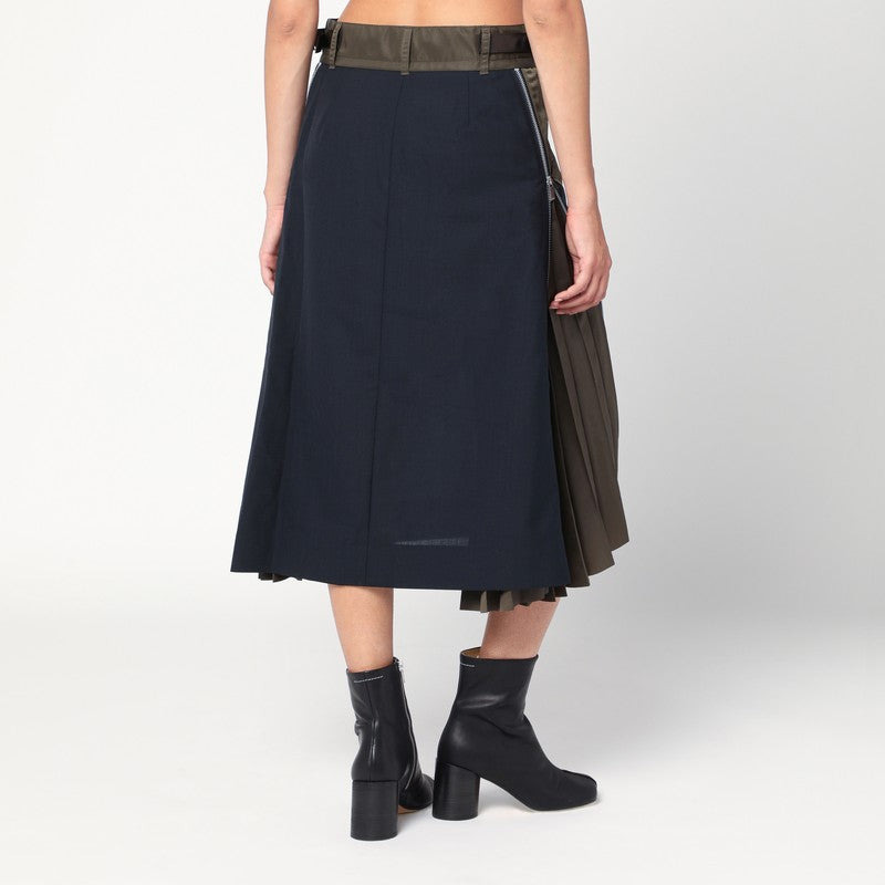 Sacai Navy/Kaki Tailored Skirt Women - 2