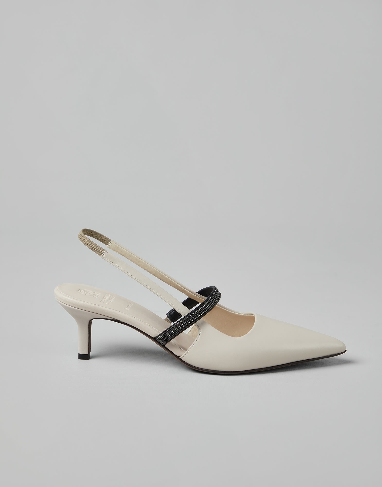 Nappa leather city heels with shiny strap - 5