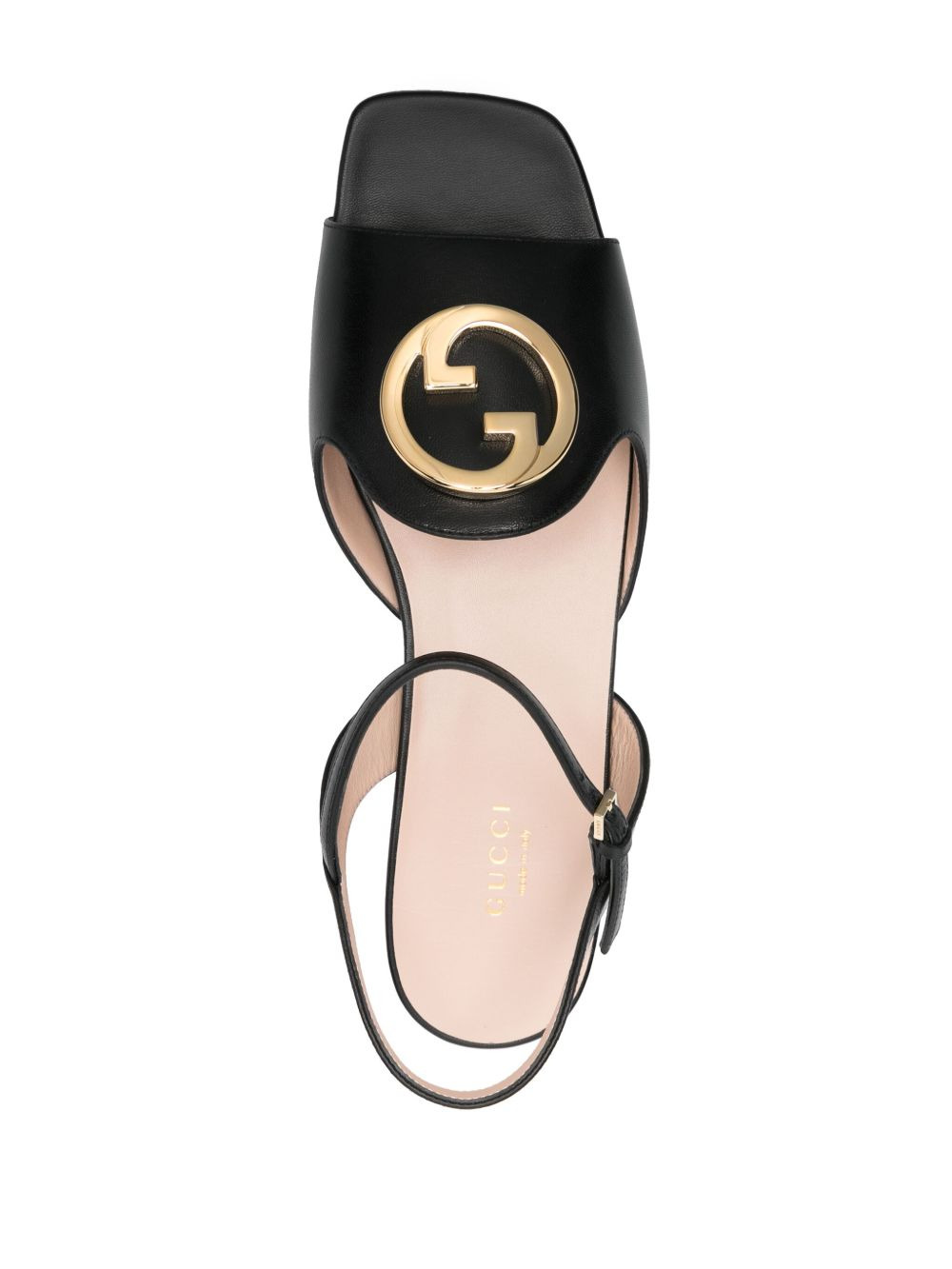logo-plaque leather sandals - 4