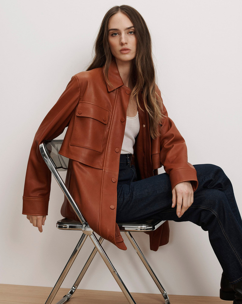 LIORA LEATHER UTILITY DICKEY COAT 3