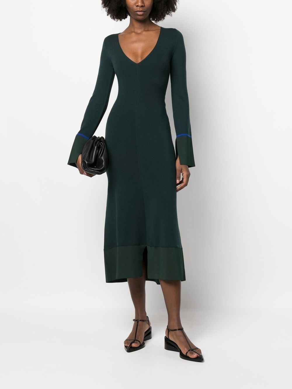 cut-out knitted midi dress - 2