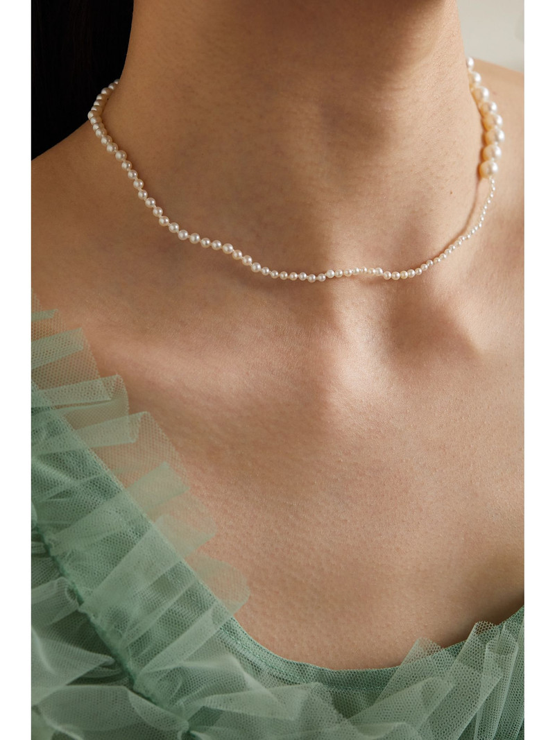 SOPHIE BILLE BRAHE Petite Peggy 14-karat gold pearl necklace Gold outlook