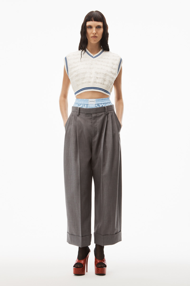 Alexander Wang CROPPED V-NECK VEST IN COMPACT COTTON outlook