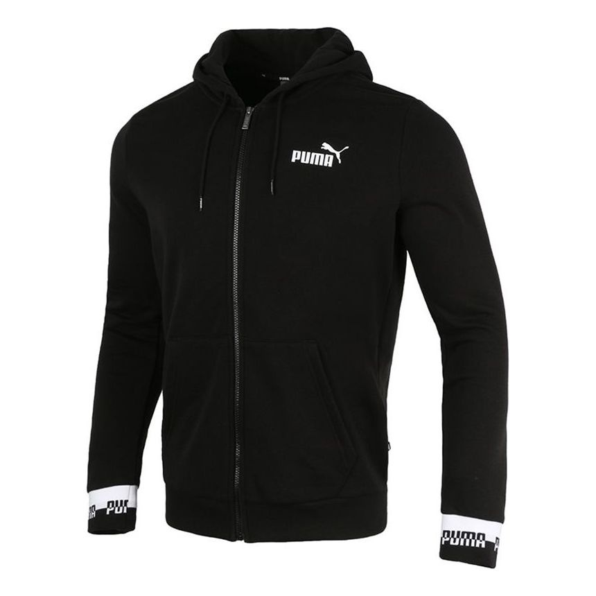 Puma Amplified Full-Zip Hoodied Jacket 'Black White' 588812-01 - 1