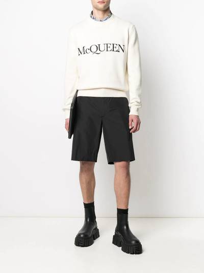 Alexander McQueen logo-embroidered knitted jumper outlook