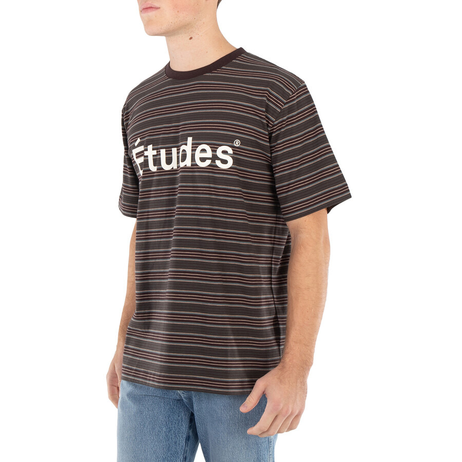 Etudes Brown Striped Wonder Logo T-Shirt - 4