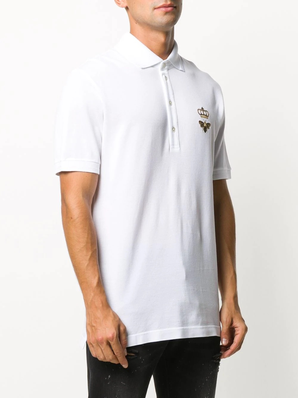 embroidered emblem polo shirt - 3