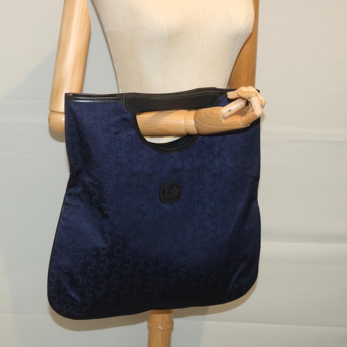 CELINE C Macadam Canvas Hand Bag Navy - 16