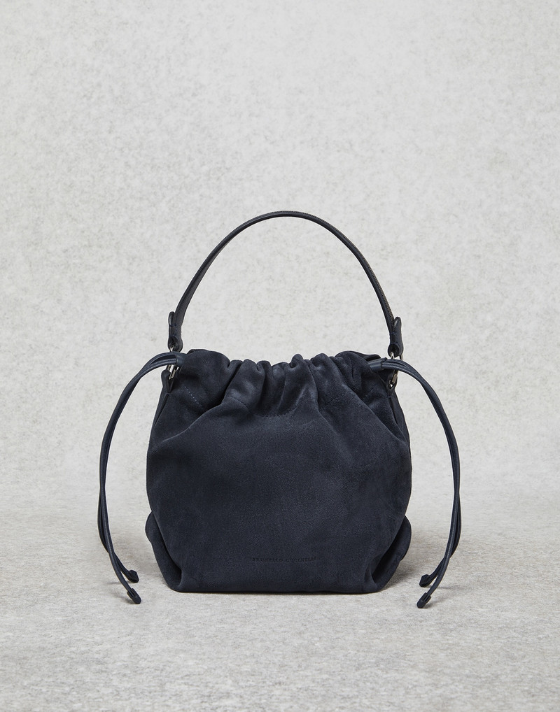 Suede bucket bag with Precious handle 1