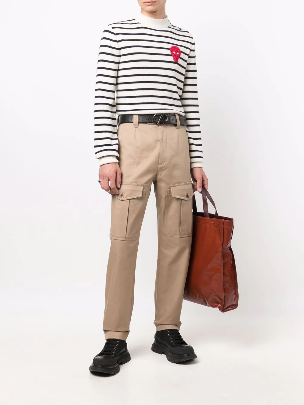 cargo pockets straight trousers - 2