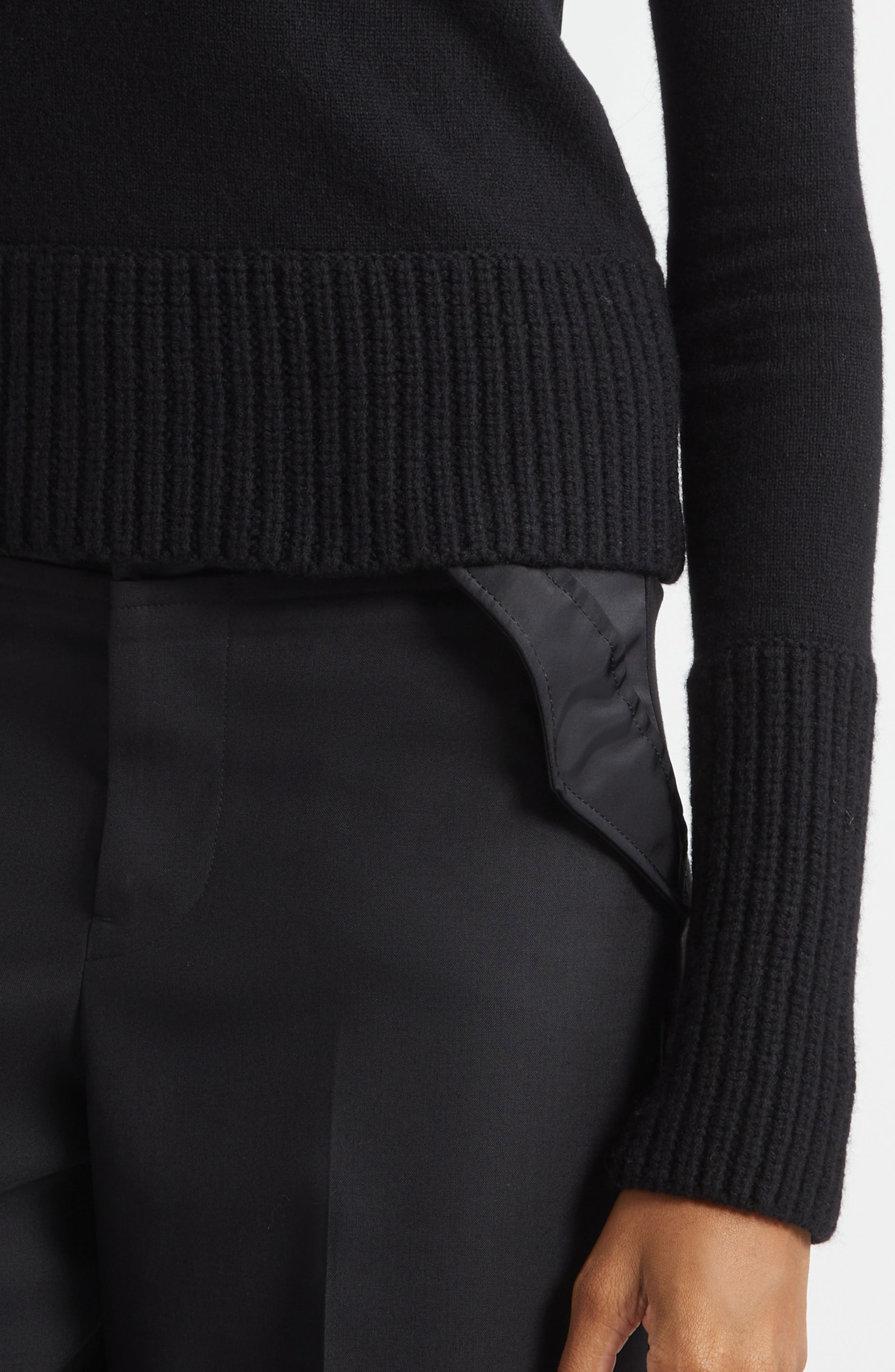 Sacai Crewneck Wool Sweater in Black at Nordstrom - 5