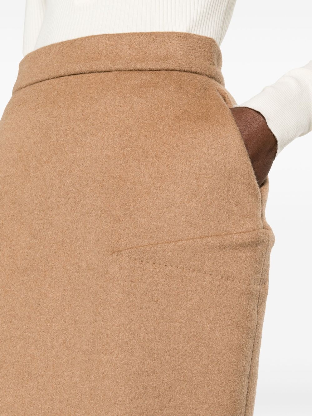 Babele dart-detail brushed midi skirt - 5