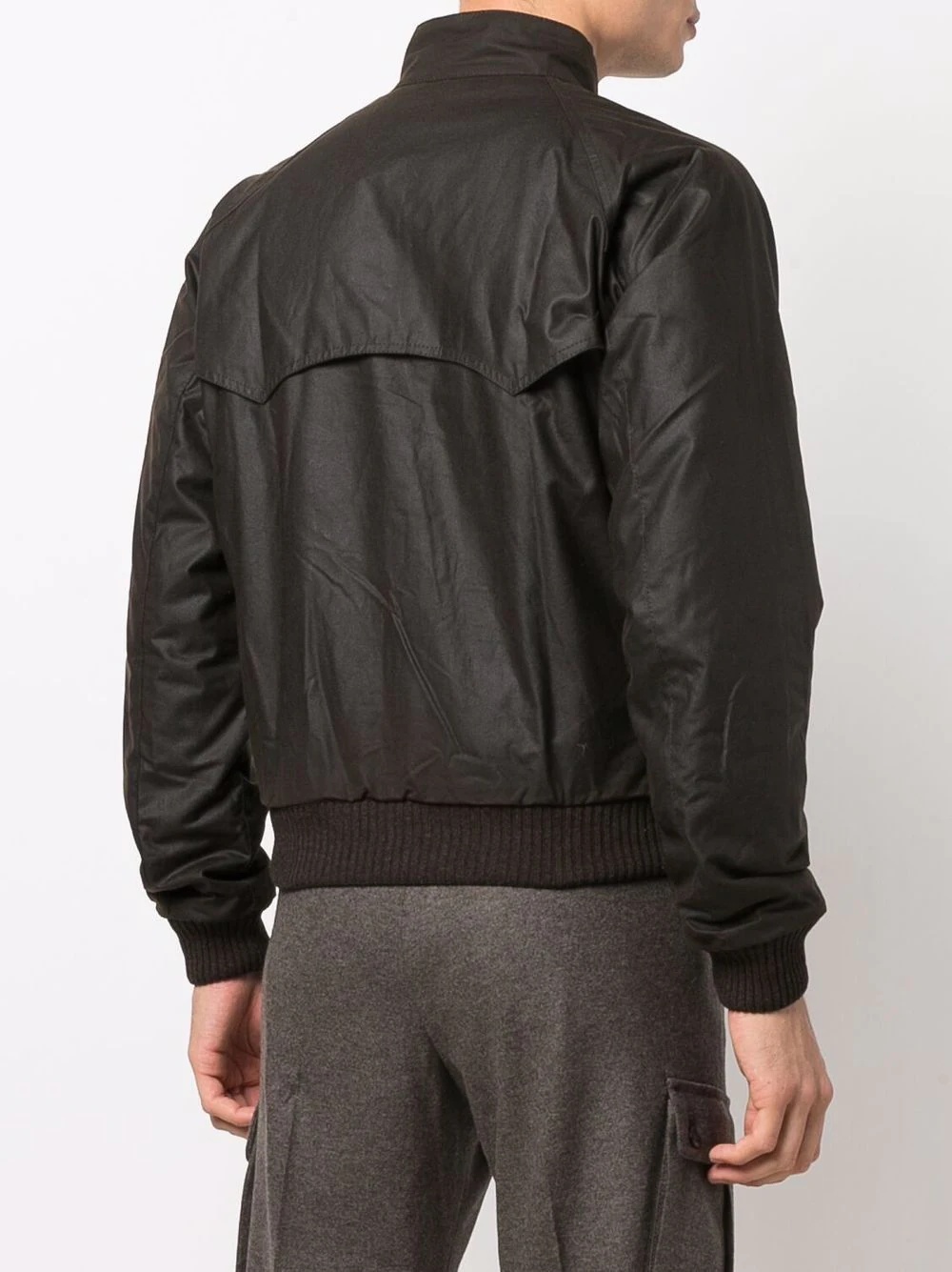 funnel neck zip-up wax jacket - 4