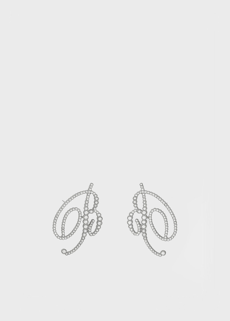 B MONOGRAM RHINESTONE EARRINGS 1
