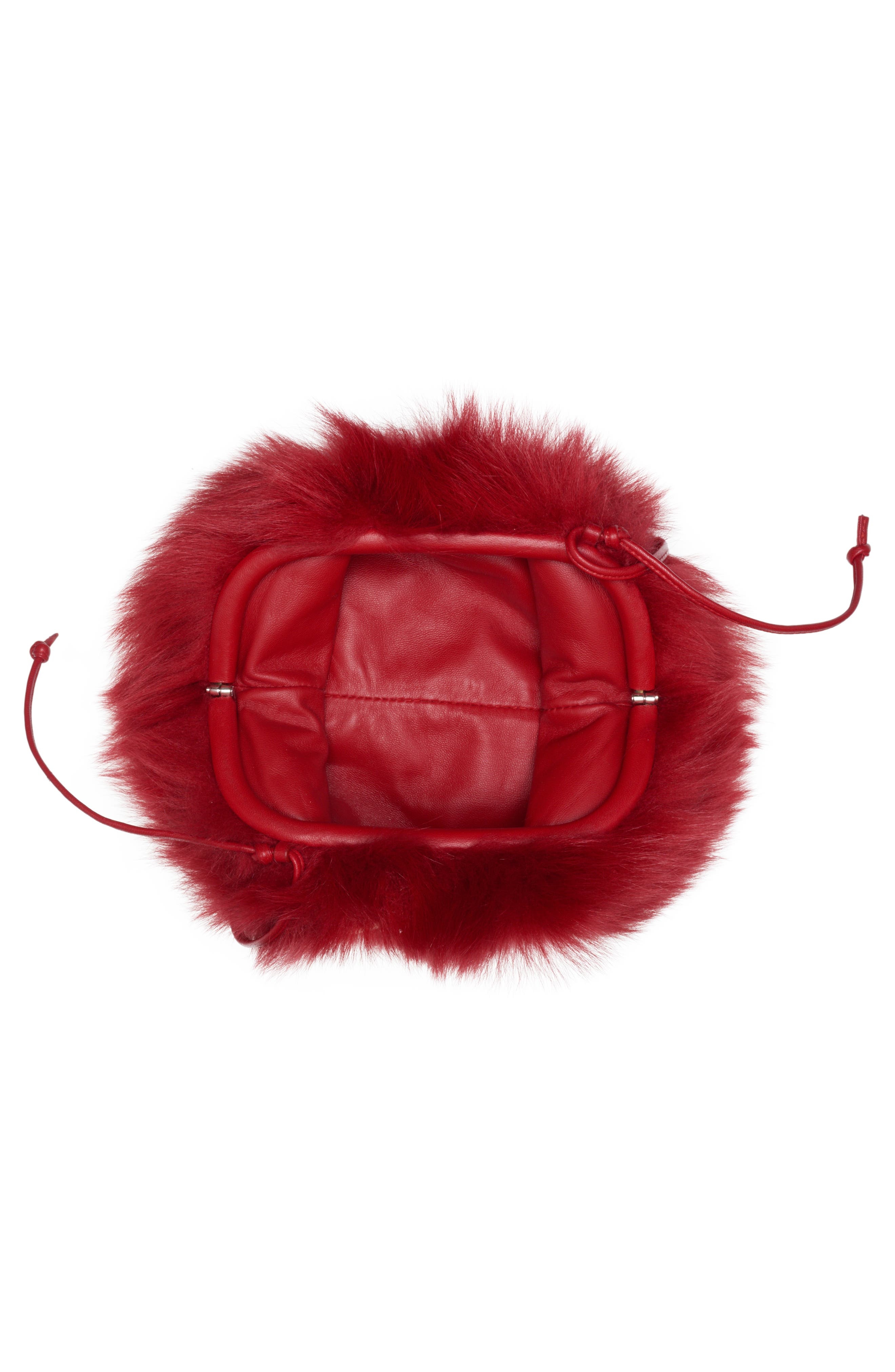 Mini The Pouch Stud Embellished Genuine Shearling Clutch - 4