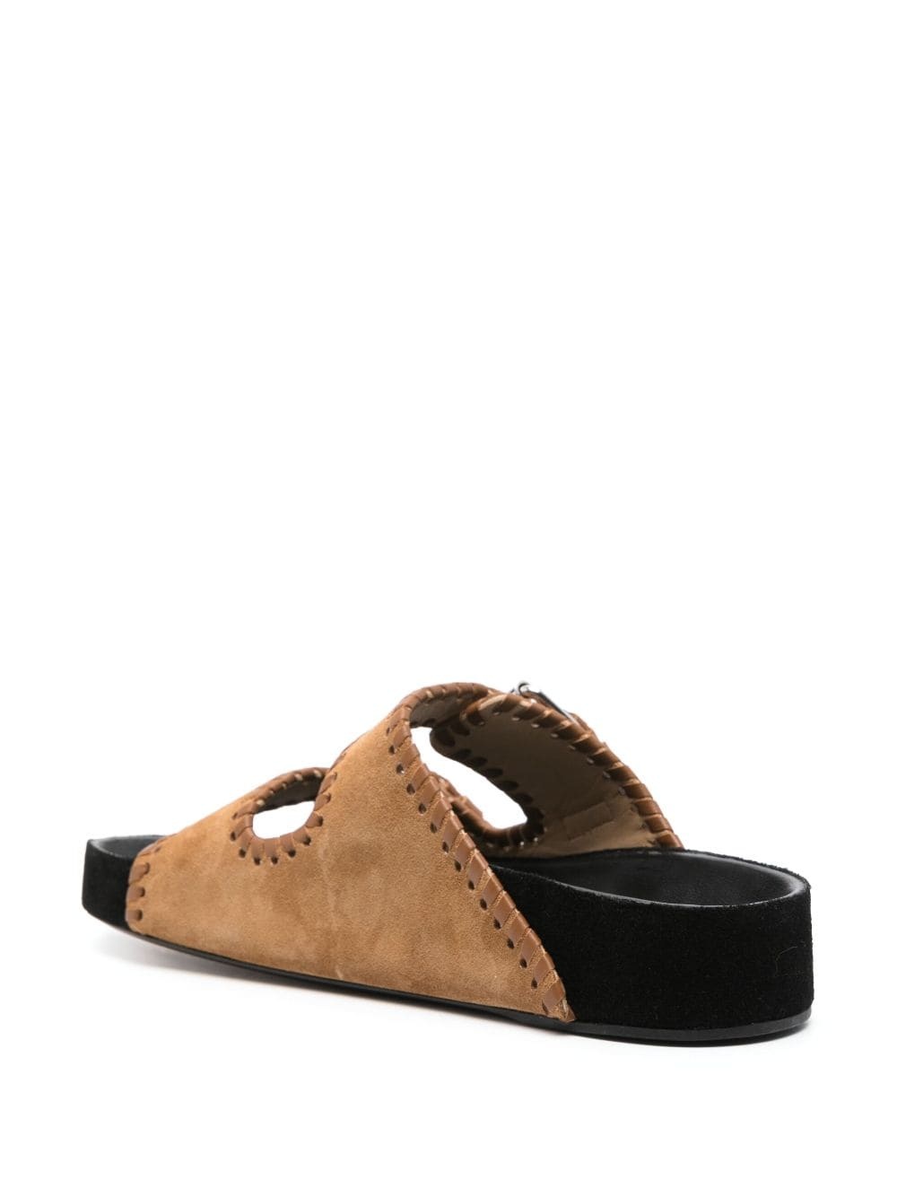 Lennyo buckled suede slides - 3