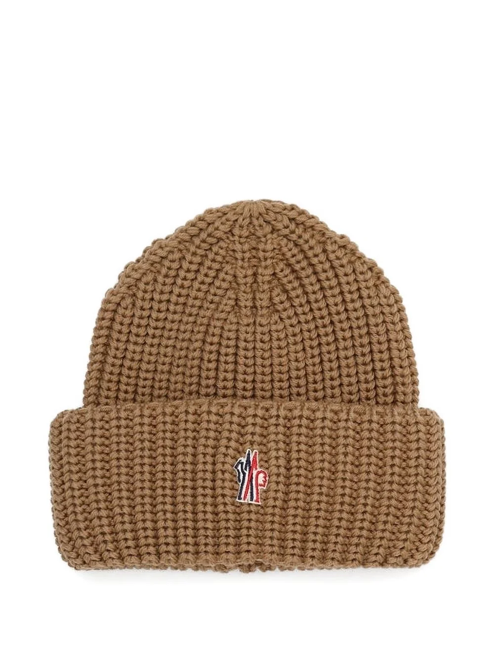 logo-patch ribbed beanie - 1
