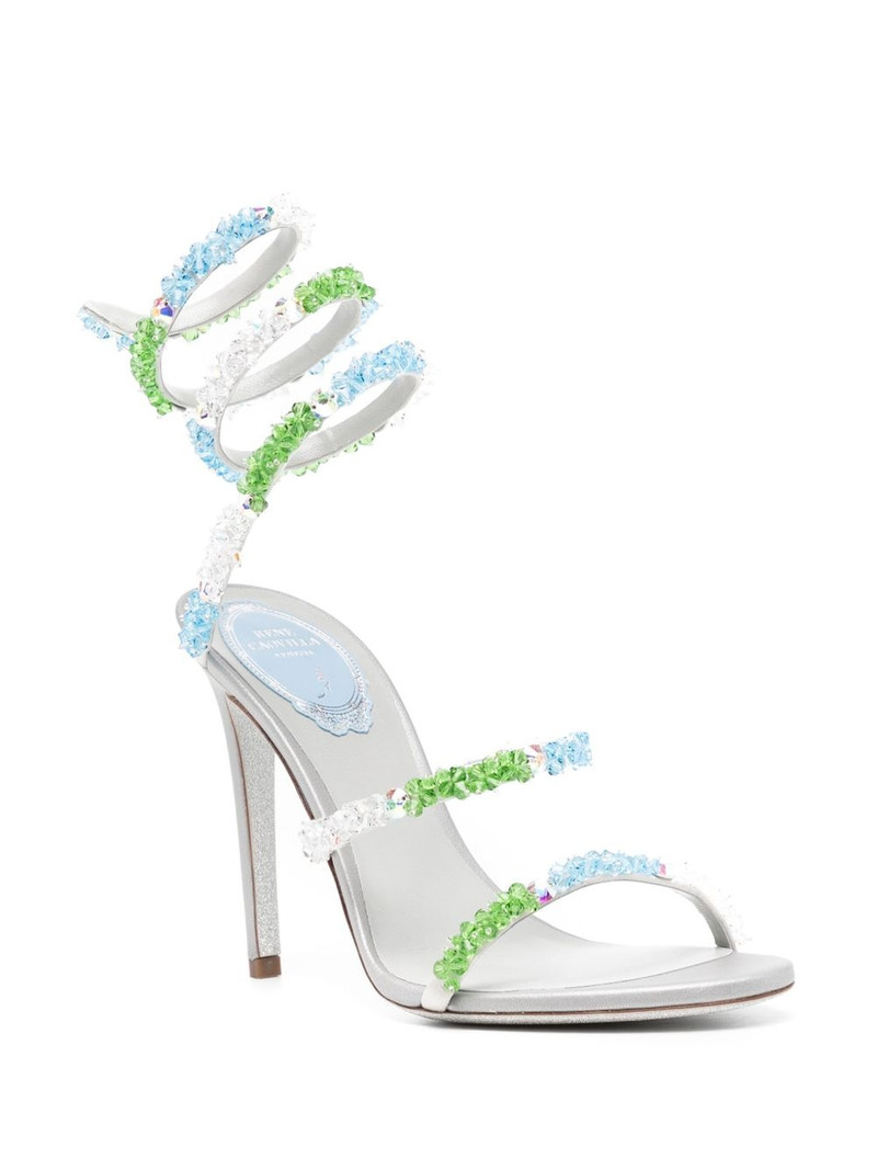 RENE CAOVILLA crystal embellishment sandals outlook