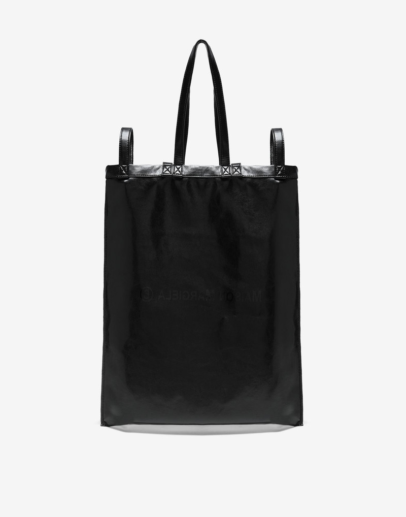 6-handle faux leather bag 1