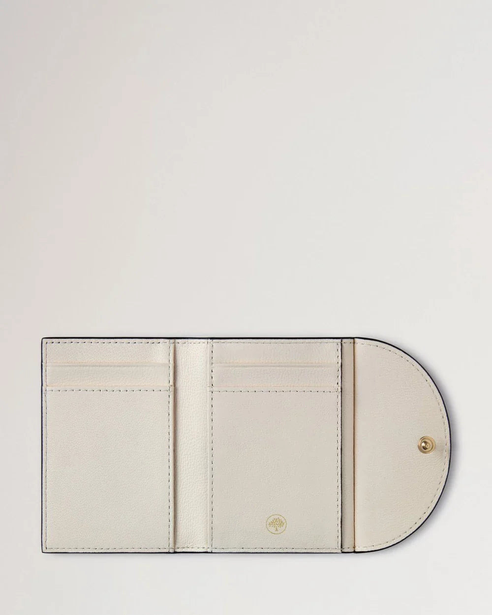 Compact Bifold Card Wallet Eggshell & Linen Green Micro Classic Grain - 2