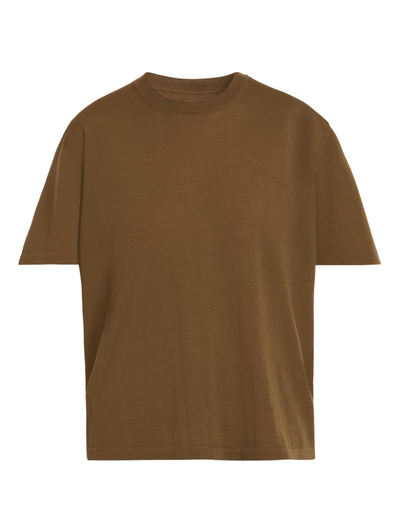 Women's Merino Wool Crewneck T-Shirt - Olive Green 1