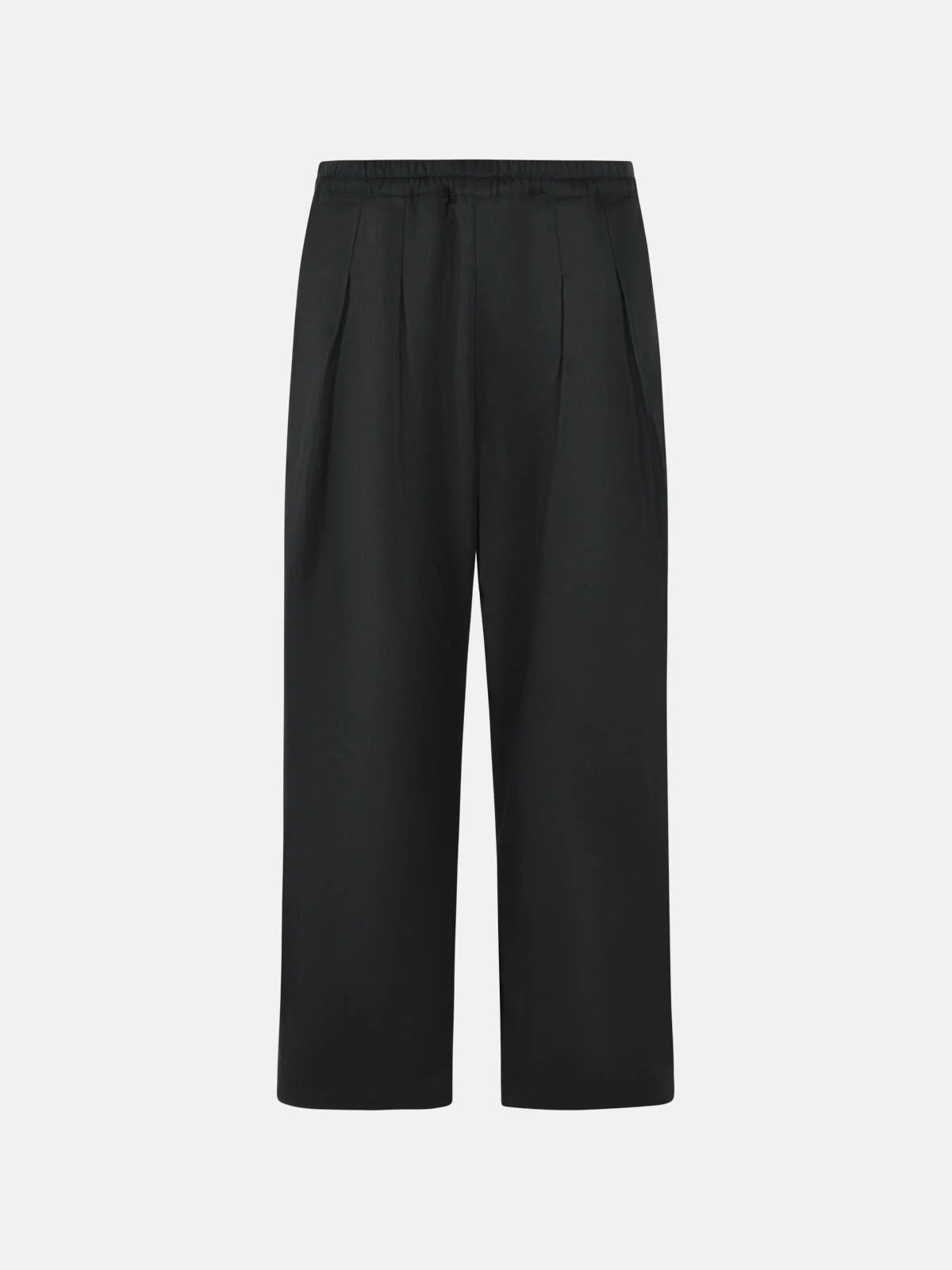 BLACK POLYESTER AND COTTON PANTS - 1