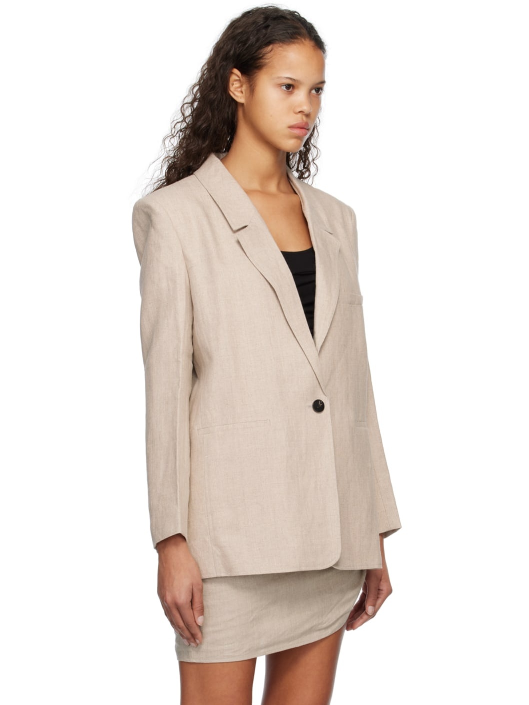 Beige Relaxed-Fit Blazer - 2