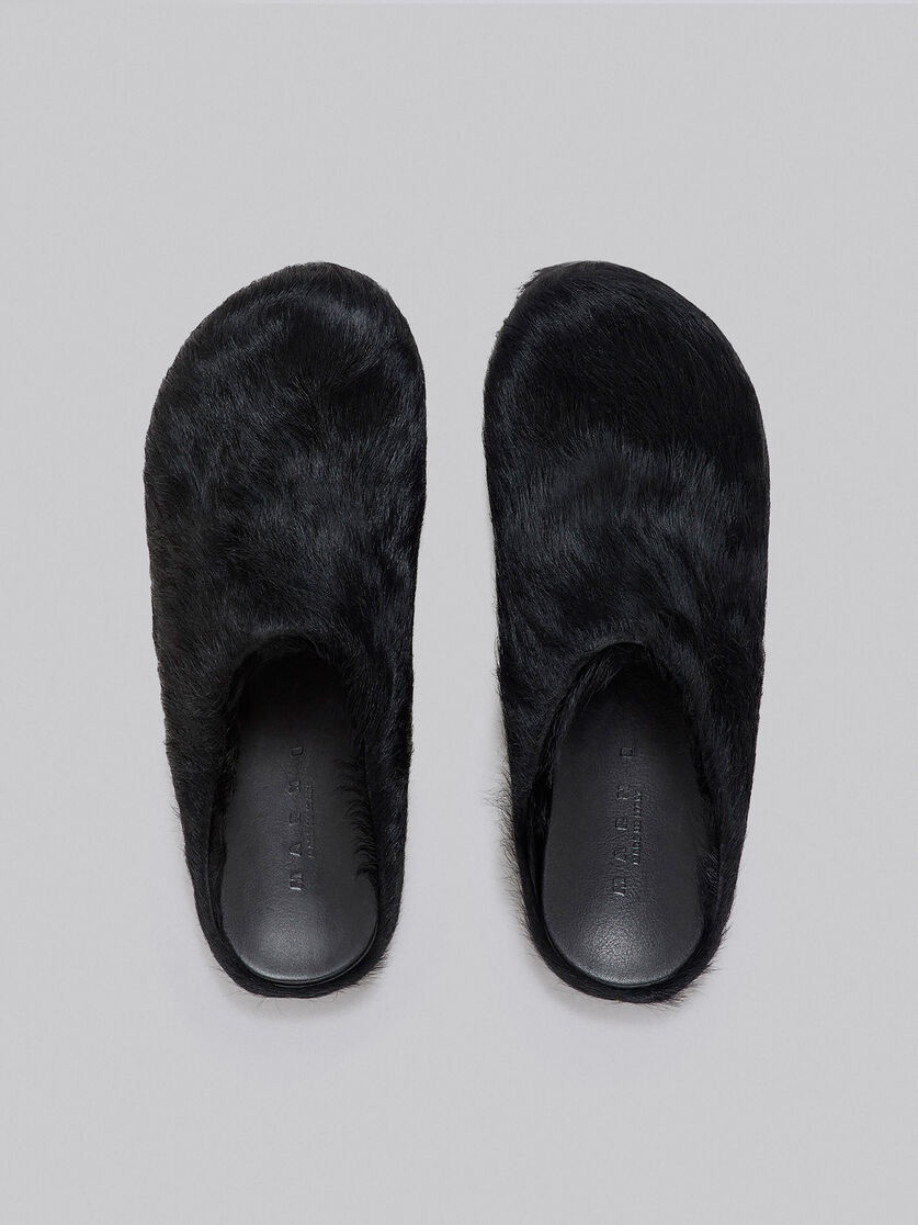 BLACK LONG HAIRCALFSKIN FUSSBETT SABOT - 5