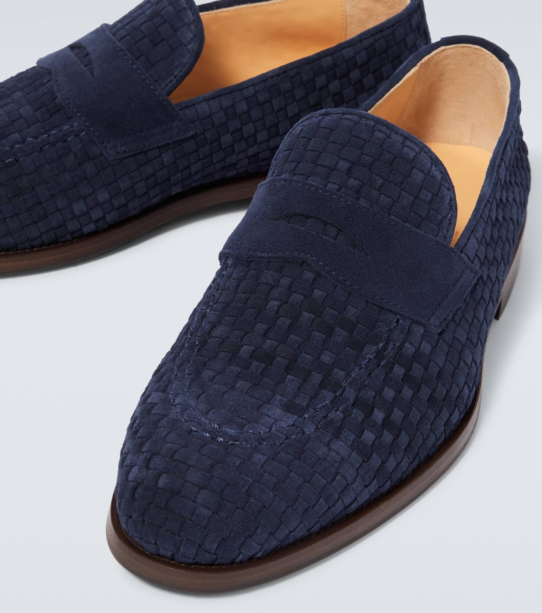 Woven suede penny loafers - 3