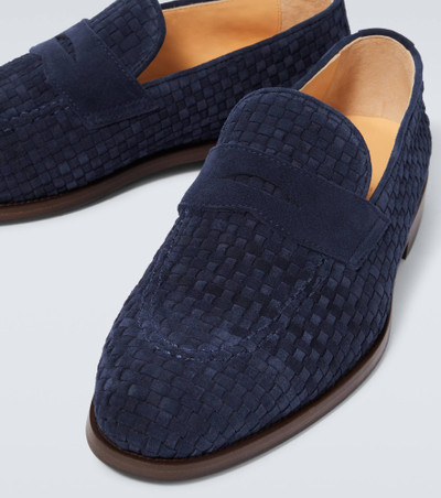Brunello Cucinelli Woven suede penny loafers outlook